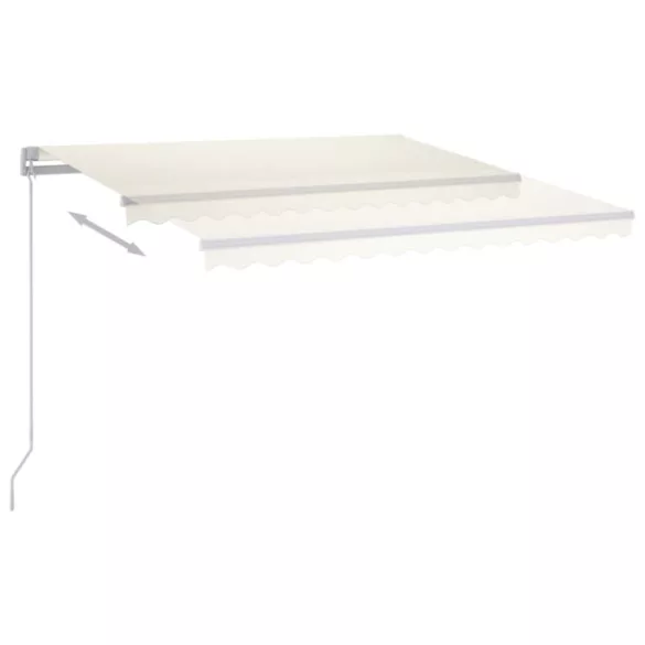 krémszínű kézzel kihúzható LED-es napellenző 450 x 300 cm