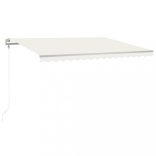 krémszínű automata szélérzékelős és LED-es napellenző 450x300cm