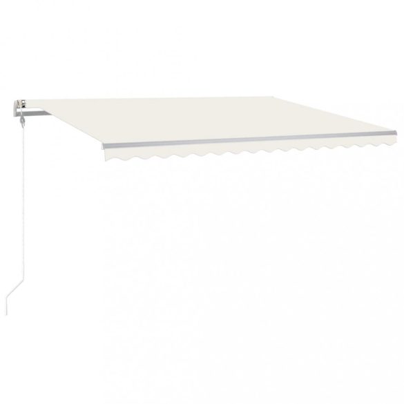 krémszínű automata szélérzékelős és LED-es napellenző 450x300cm