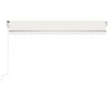 krémszínű automata szélérzékelős és LED-es napellenző 450x300cm