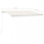 krémszínű automata szélérzékelős és LED-es napellenző 450x300cm