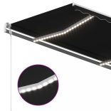 antracitszürke szélérzékelős és LED-es napellenző 450 x 300 cm