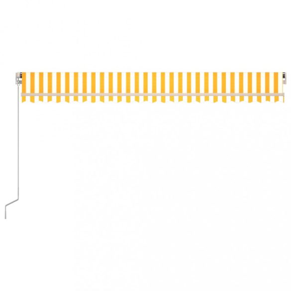 sárga és fehér kézzel kihúzható napellenző 500 x 300 cm