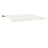 krémszínű kézzel kihúzható LED-es napellenző 500x300 cm