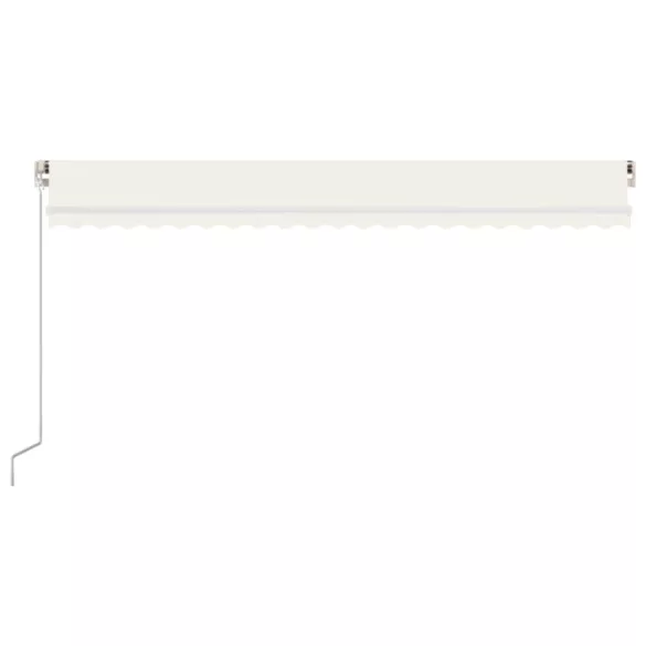 krémszínű kézzel kihúzható LED-es napellenző 500x300 cm