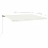krémszínű kézzel kihúzható LED-es napellenző 500x300 cm
