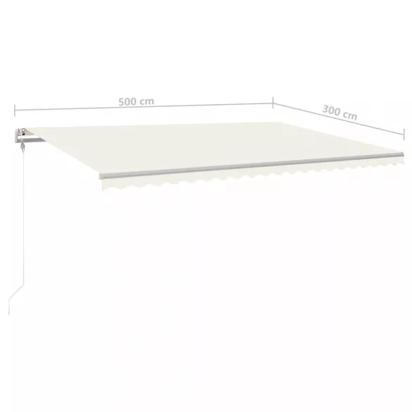 krémszínű automata napellenző 500x300 cm