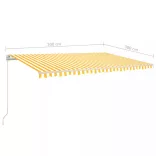 sárga és fehér automata napellenző 500x300 cm