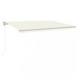 krémszínű automata szélérzékelős és LED-es napellenző 500x300cm