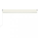 krémszínű automata szélérzékelős és LED-es napellenző 500x300cm