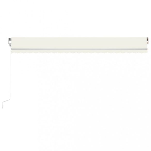 krémszínű automata szélérzékelős és LED-es napellenző 500x300cm