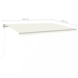 krémszínű automata szélérzékelős és LED-es napellenző 500x300cm