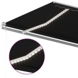 antracitszürke szélérzékelős és LED-es napellenző 500x300 cm