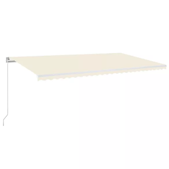 krémszínű kézzel kihúzható LED-es napellenző 600 x 300 cm