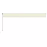 krémszínű kézzel kihúzható LED-es napellenző 600 x 300 cm