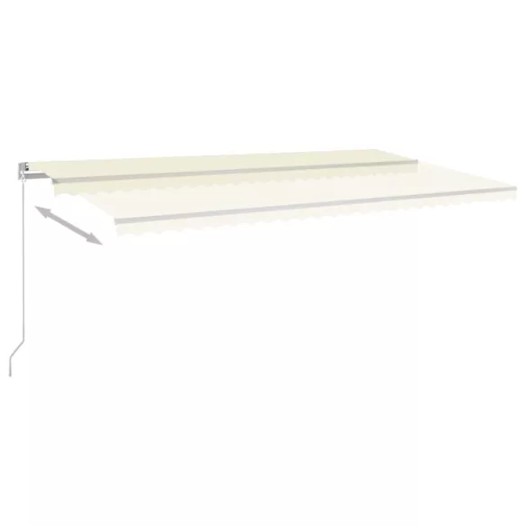 krémszínű kézzel kihúzható LED-es napellenző 600 x 300 cm