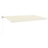 krémszínű automata szélérzékelős és LED-es napellenző 600x300cm