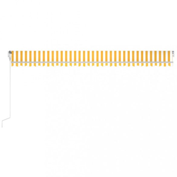 sárga-fehér szélérzékelős és LED-es napellenző 600x300 cm