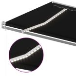 antracitszürke szélérzékelős és LED-es napellenző 600x300 cm