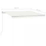 krémszínű kézzel kihúzható napellenző 400 x 350 cm