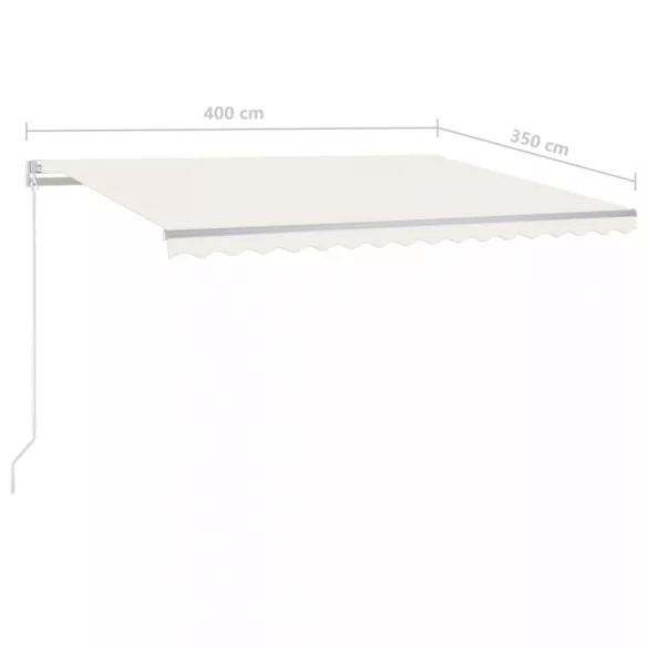 krémszínű kézzel kihúzható napellenző 400 x 350 cm