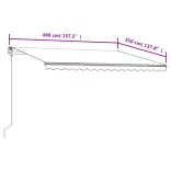 krémszínű automata napellenző 400 x 350 cm