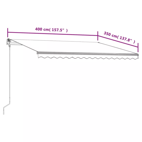 krémszínű automata napellenző 400 x 350 cm