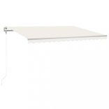 krémszínű automata szélérzékelős és LED-es napellenző 400x350cm
