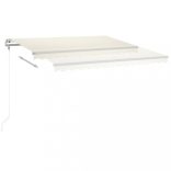 krémszínű automata szélérzékelős és LED-es napellenző 400x350cm