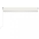 krémszínű automata szélérzékelős és LED-es napellenző 400x350cm