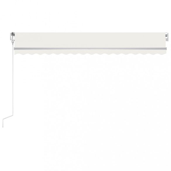 krémszínű automata szélérzékelős és LED-es napellenző 400x350cm