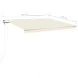 krémszínű automata szélérzékelős és LED-es napellenző 400x350cm