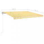 sárga-fehér szélérzékelős és LED-es napellenző 400x350 cm