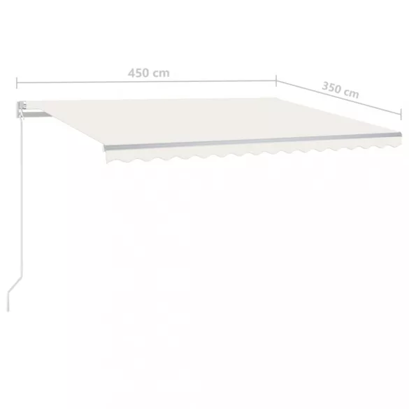 krémszínű kézzel kihúzható napellenző 450 x 350 cm
