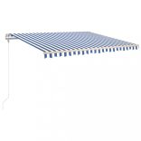 kék és fehér automata napellenző 450 x 350 cm