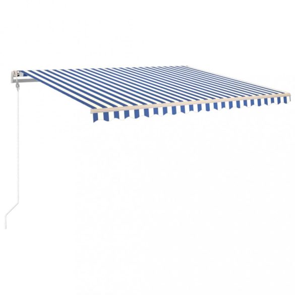 kék és fehér automata napellenző 450 x 350 cm