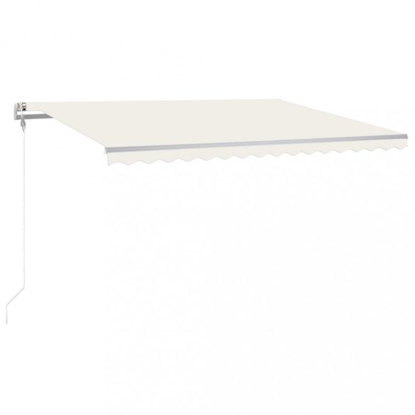 krémszínű automata szélérzékelős és LED-es napellenző 450x350cm