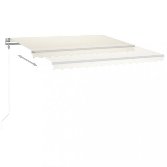 krémszínű automata szélérzékelős és LED-es napellenző 450x350cm