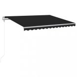 antracitszürke szélérzékelős és LED-es napellenző 450 x 350 cm
