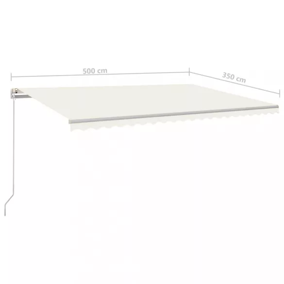 krémszínű kézzel kihúzható napellenző 500 x 350 cm