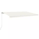 krémszínű kézzel kihúzható LED-es napellenző 500x350 cm