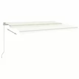 krémszínű kézzel kihúzható LED-es napellenző 500x350 cm