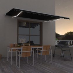   antracitszürke kézzel kihúzható LED-es napellenző 500x350 cm