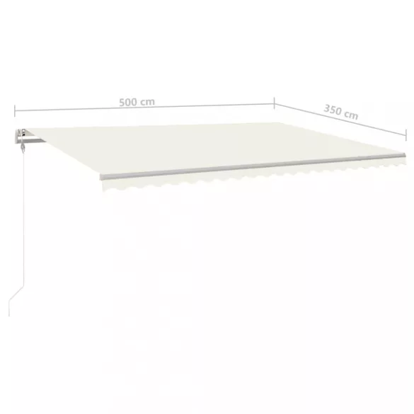 krémszínű automata napellenző 500 x 350 cm