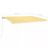 sárga és fehér automata napellenző 500 x 350 cm