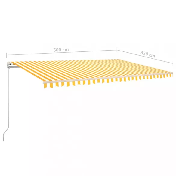 sárga és fehér automata napellenző 500 x 350 cm
