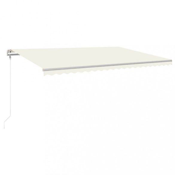 krémszínű automata szélérzékelős és LED-es napellenző 500x350cm
