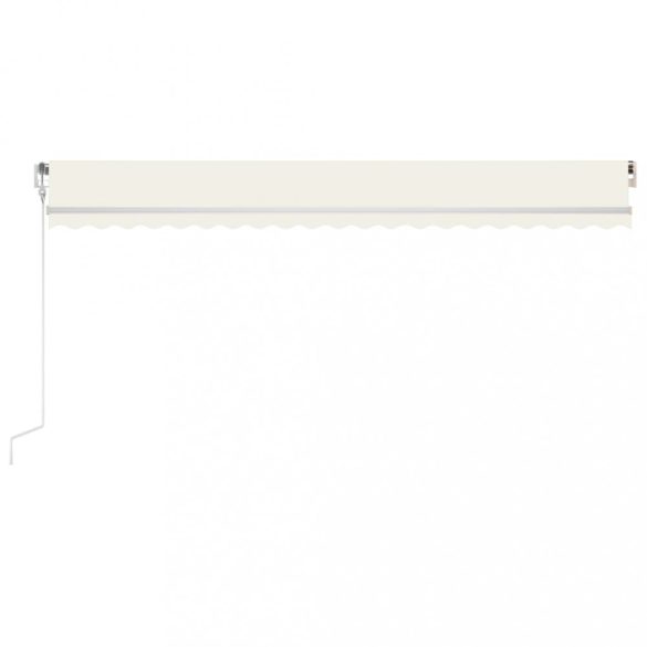 krémszínű automata szélérzékelős és LED-es napellenző 500x350cm