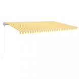 sárga-fehér szélérzékelős és LED-es napellenző 500 x 350 cm