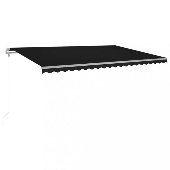 antracitszürke szélérzékelős és LED-es napellenző 500 x 350 cm